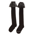 Meias de algodão do joelho das mulheres meias altas com borlas (TA211)